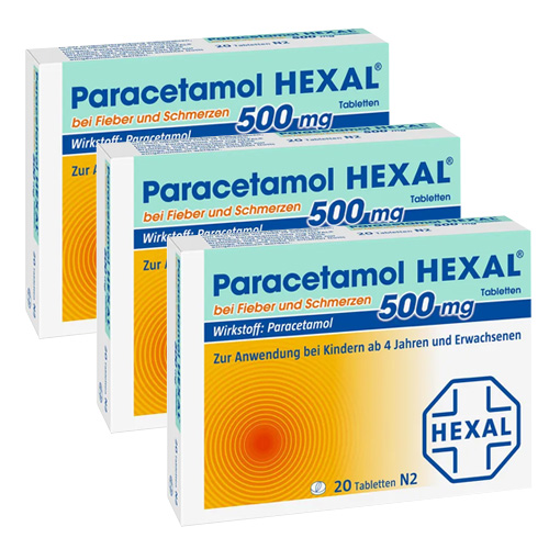PARACETAMOL 500 mg HEXAL b.Fieber u.Schmerzen Tab. 