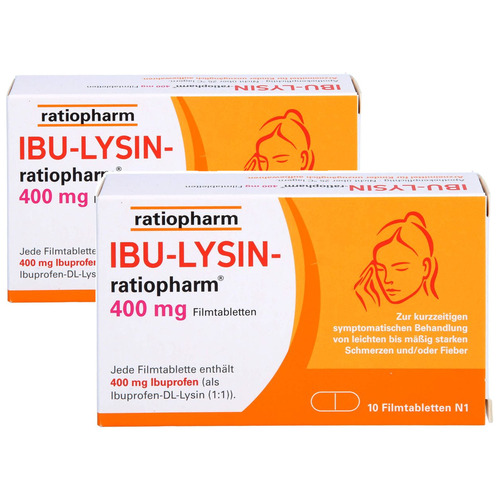 IBU-LYSIN-ratiopharm 400 mg Filmtabletten Doppelpackung 2x50