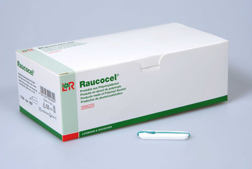 RAUCOCEL Nasentamponade gerade 45 mm m.Faden