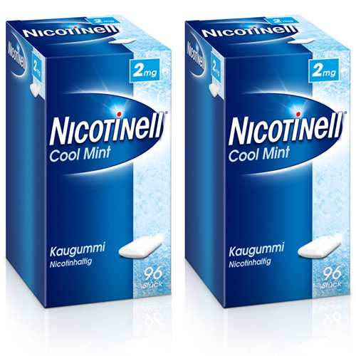 NICOTINELL Kaugummi Cool Mint 2 mg Doppelpackung 