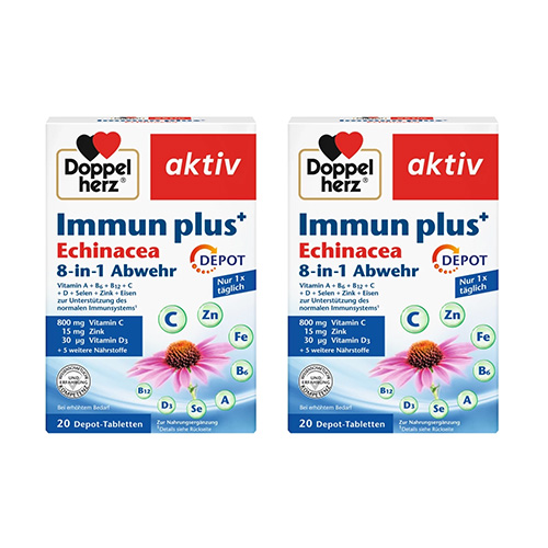 DOPPELHERZ Immun plus Echinacea Depot Tabletten Set 