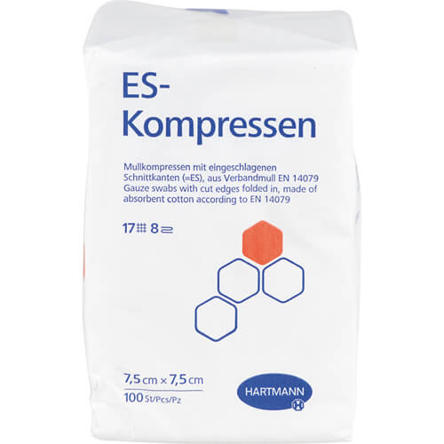 ES-KOMPRESSEN unsteril 7,5x7,5 cm 8fach