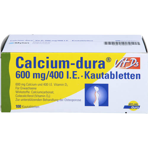 CALCIUM DURA Vit D3 600 mg/400 I.E. Kautabletten