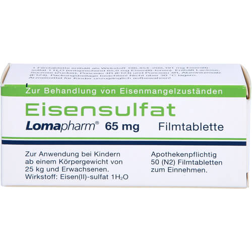 EISENSULFAT Lomapharm 65 mg überzogene Tab.
